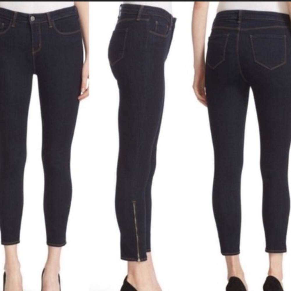 L'AGENCE Dark Indigo Straight Leg Jeans